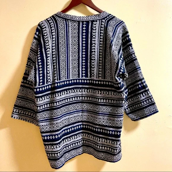 Traditional Thai open front woven cotton jacket - Picture 3 of 7